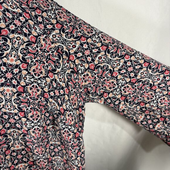 Westport Blouse Women's 1X Boho Floral Long Sleeve Button Front Tunic Top - Picture 5 of 16